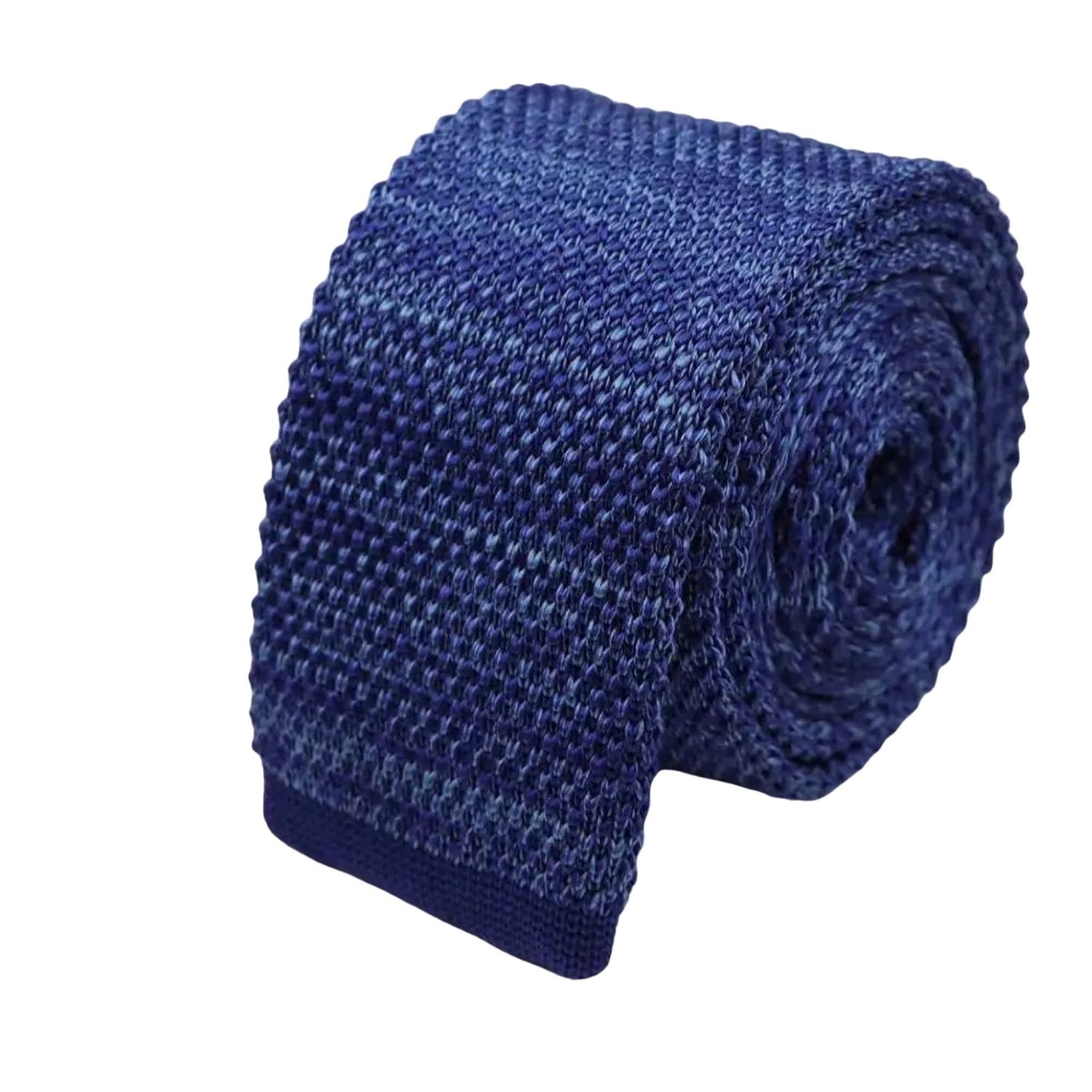 Knitted Blue With Subtle Blue Pattern Necktie
