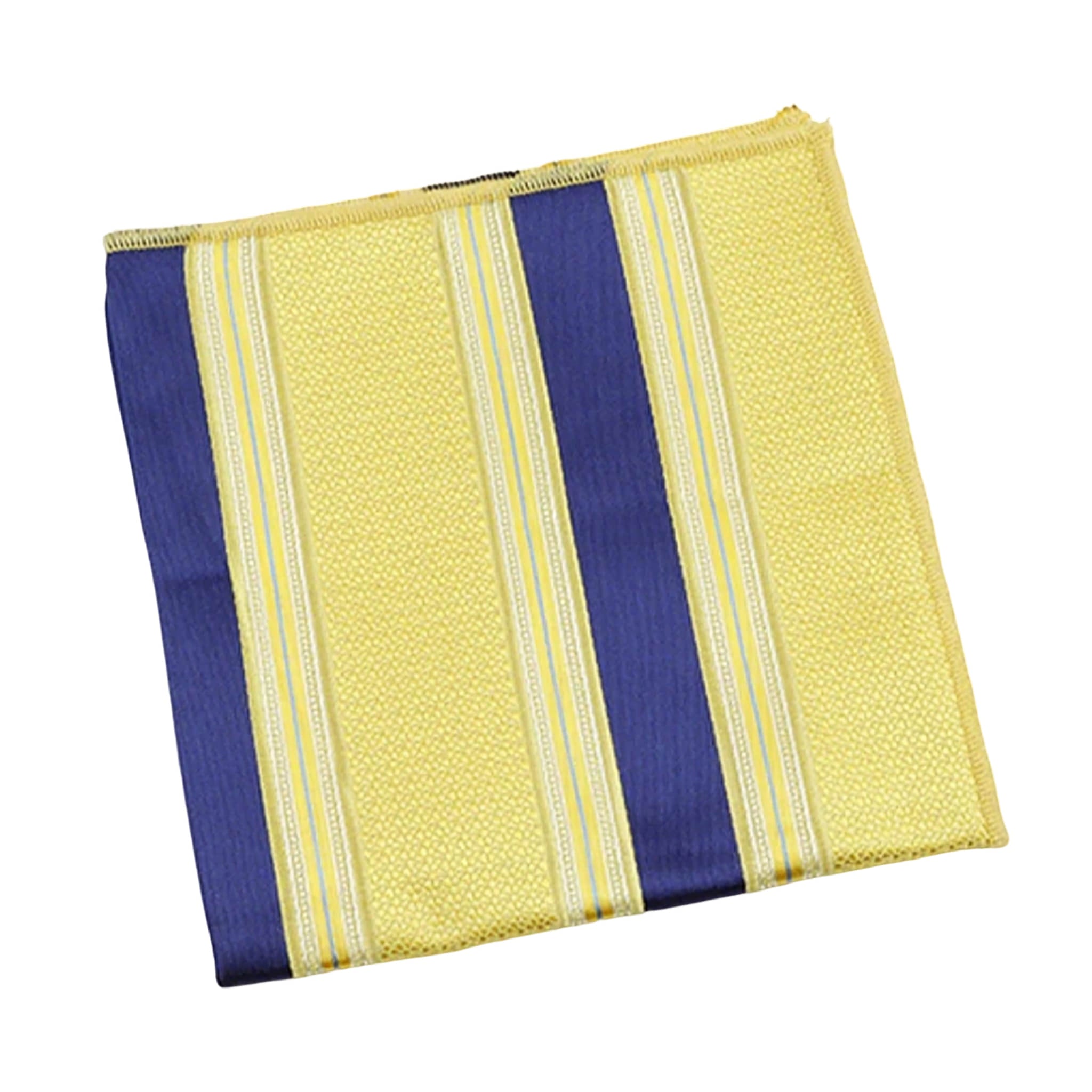 Yellow Blue Striped Pocket Square