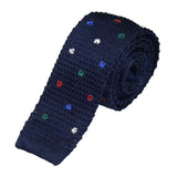 Navy Multicolored Floral Knitted Tie