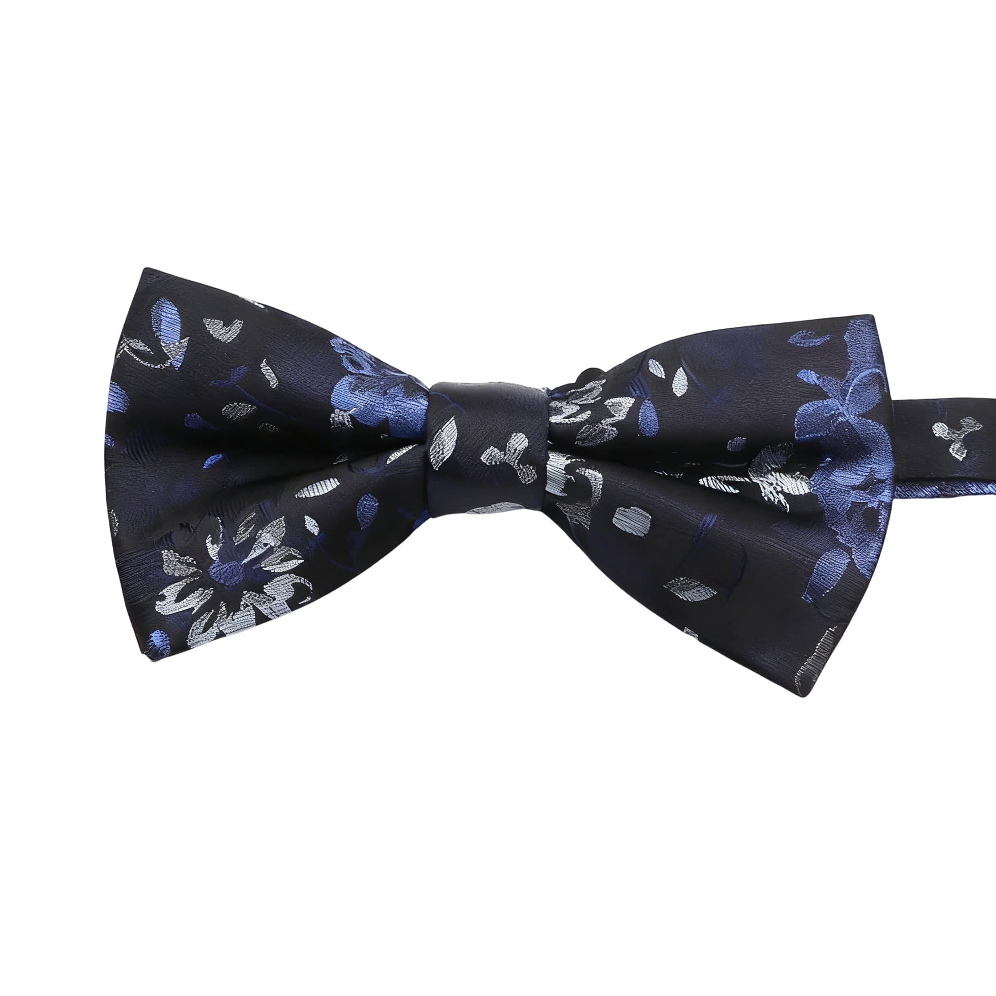 Black Blue Floral Bowtie