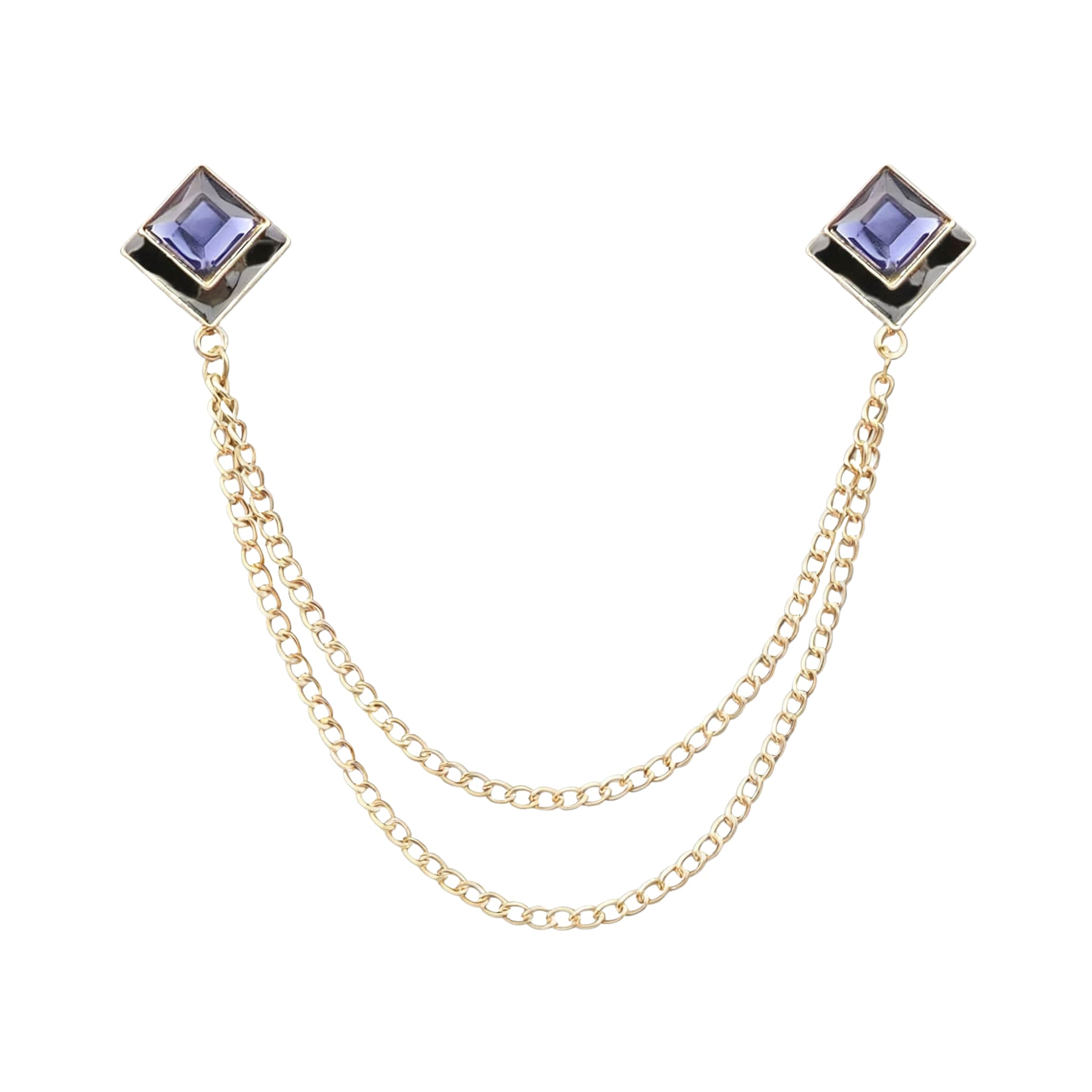 Gold Blue Solid Lapel Pin