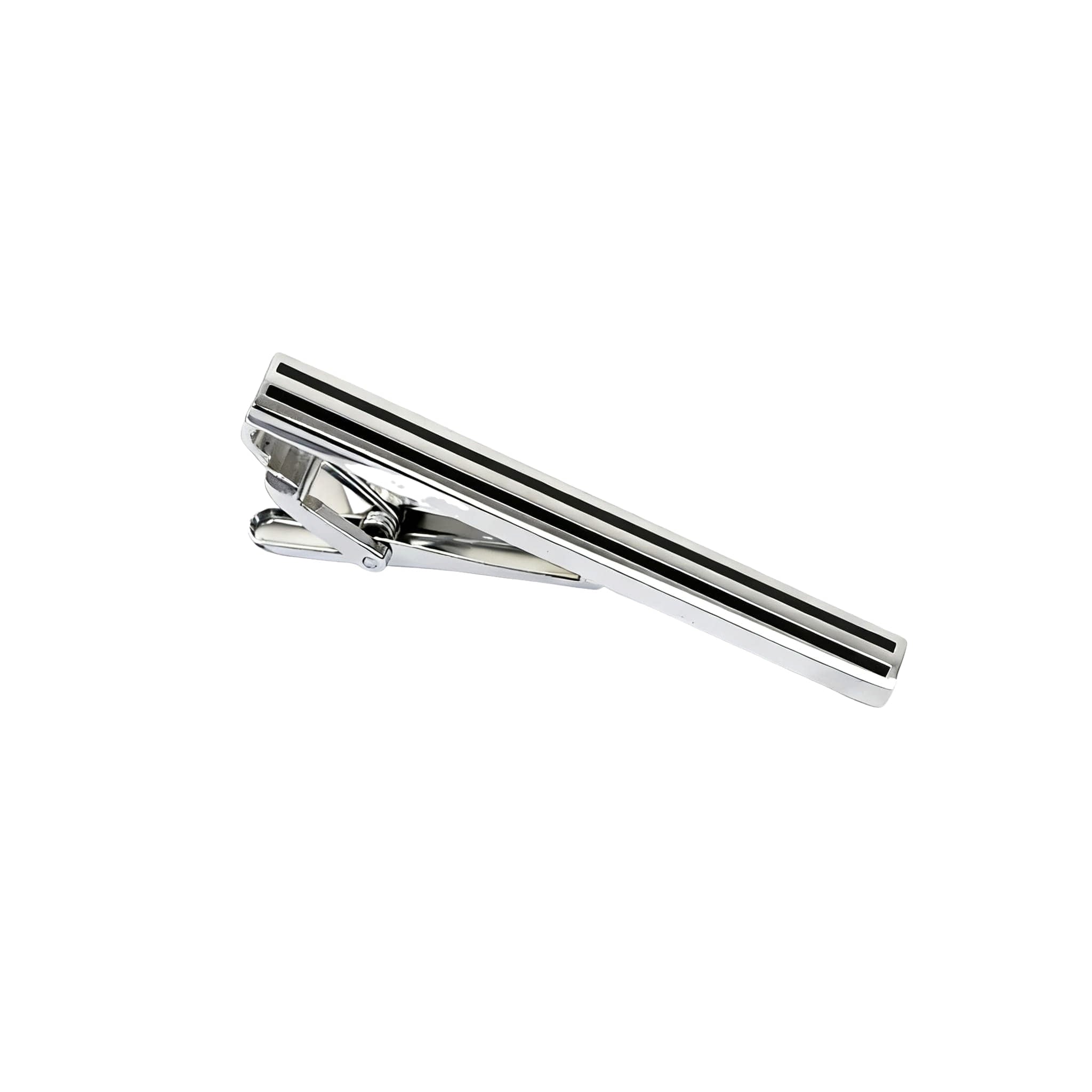 Silver Stripe Tie Clip