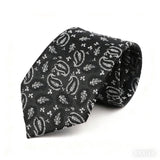 Black White Paisley Necktie