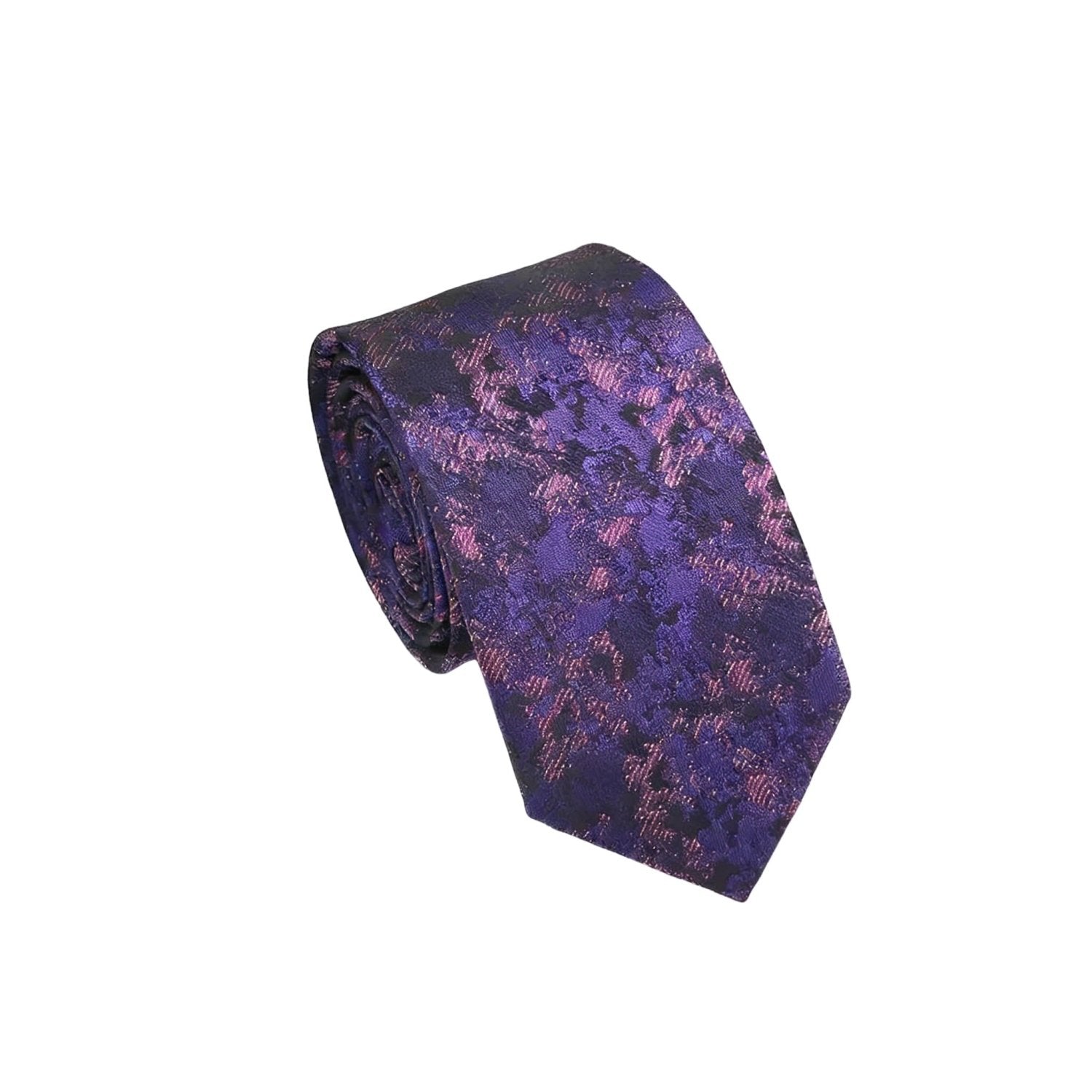 Dark Purple With Pink-Purple Abstract Pattern Necktie
