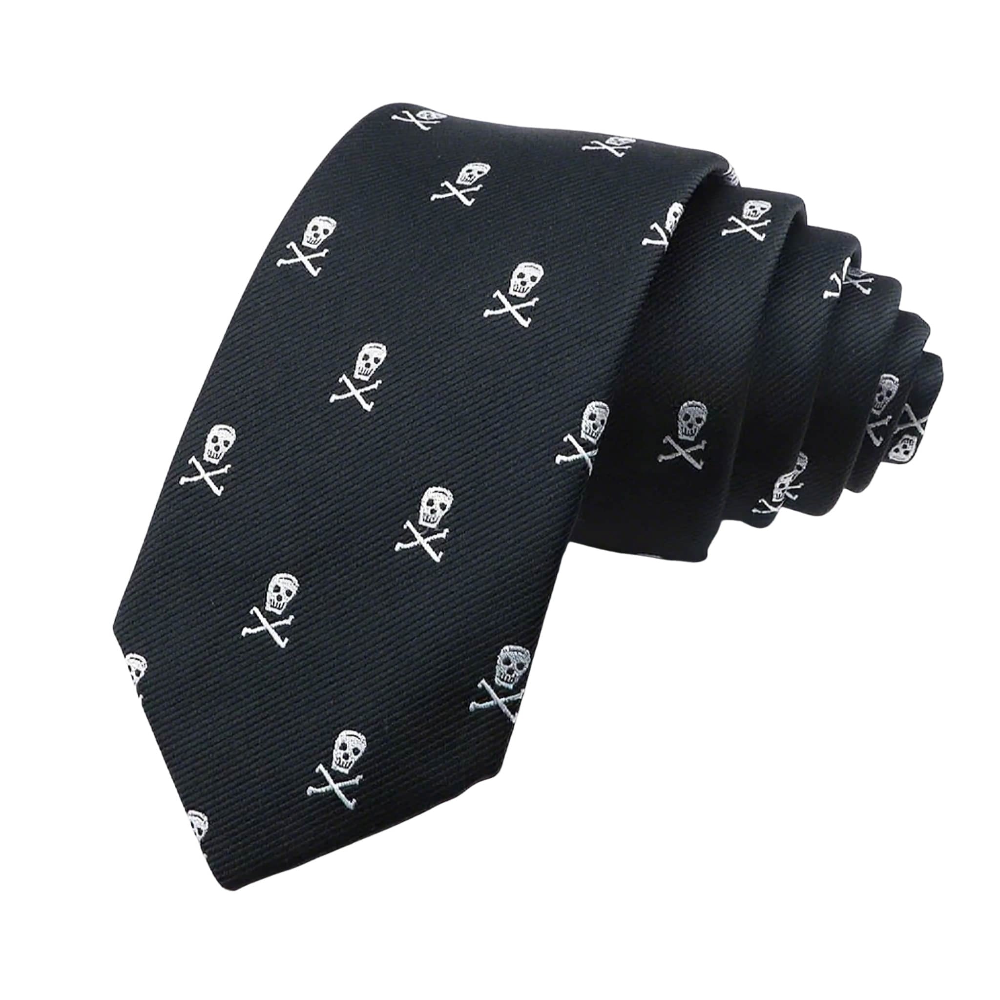 Black White Skull Necktie