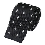 Black White Dot Knitted Necktie