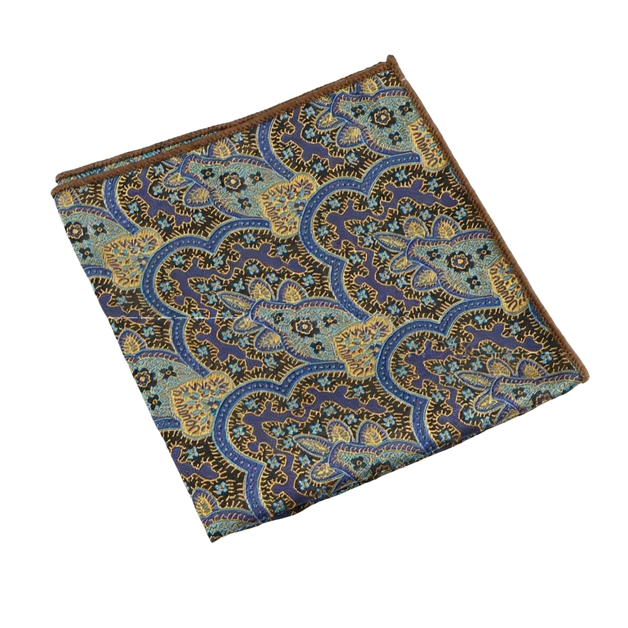 Purple Gold Paisley Pocket Square