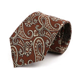 Brown Beige Paisley Necktie