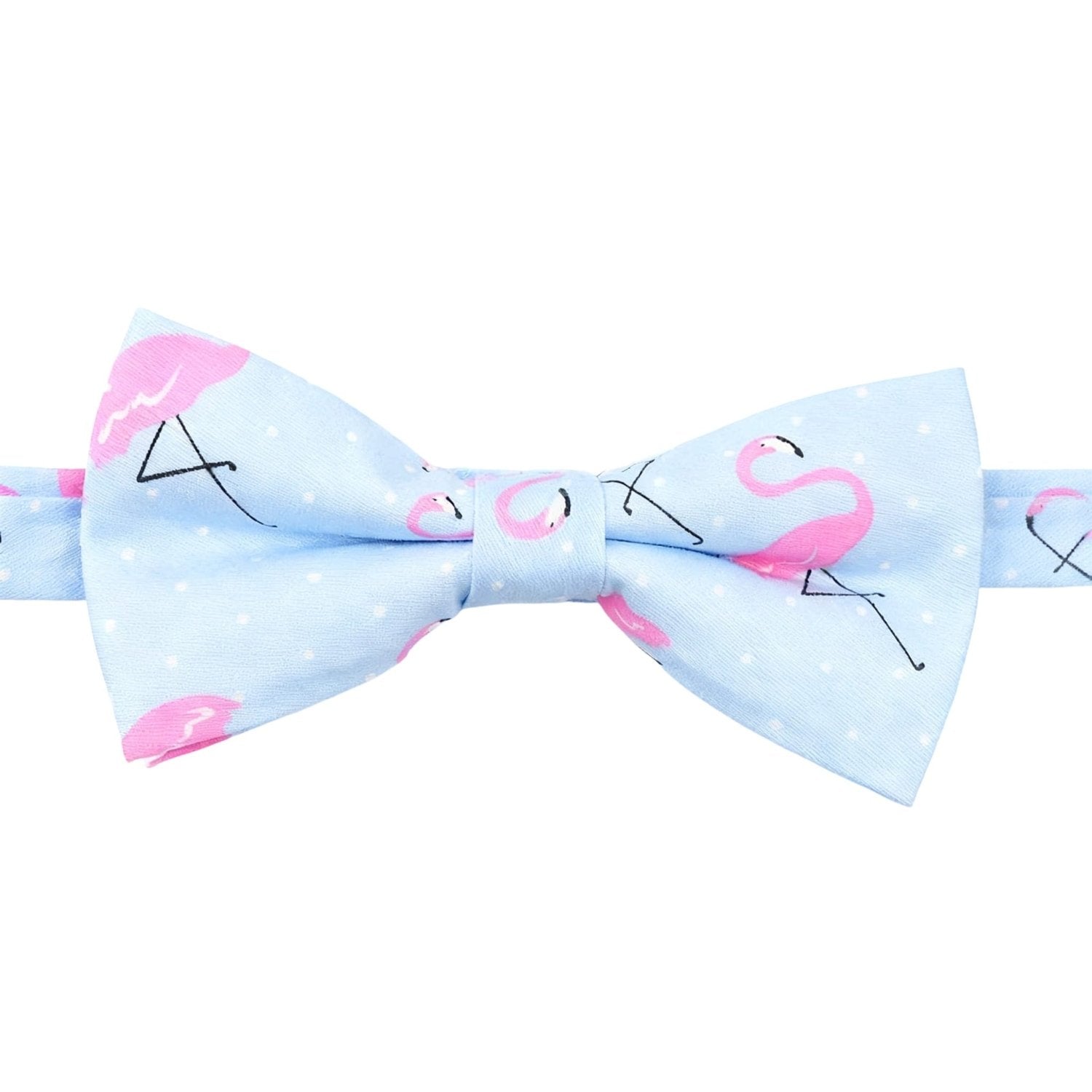 Light Blue With Pink Flamingo Bowtie