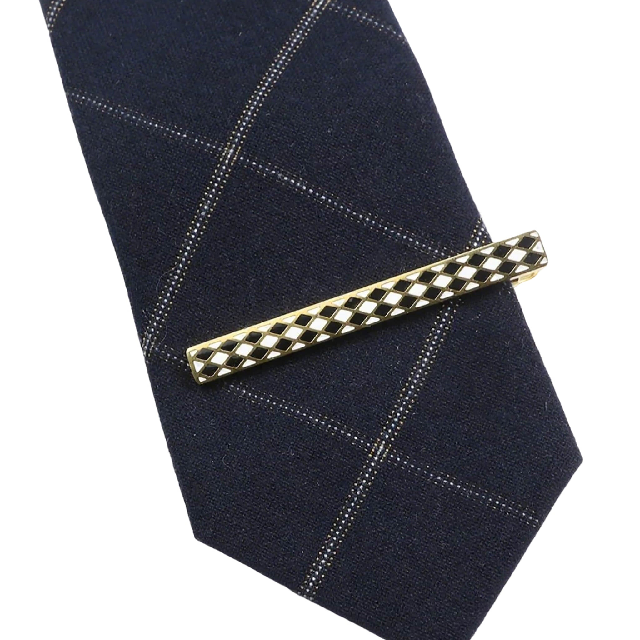 Gold Black Lattice Tie Bar