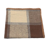 Beige Brown Plaid Pocket Square