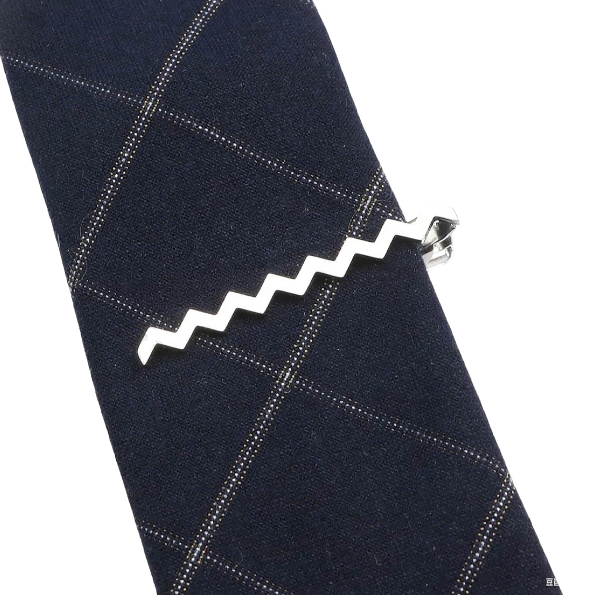 Silver Zigzag Tie Bar