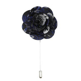 Black Blue Floral Lapel Pin