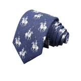 Navy Blue White Polo Necktie