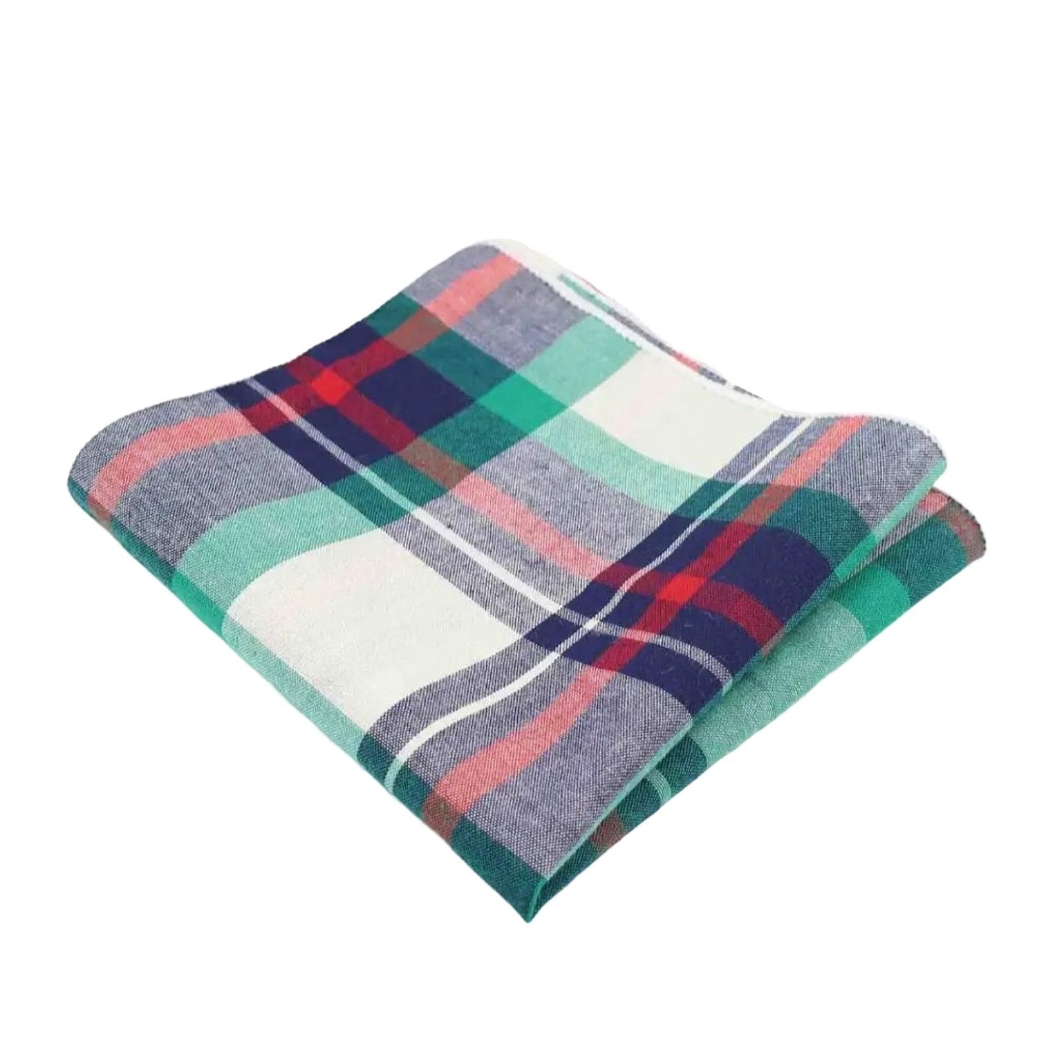 Gray With Colorful Plaid Pocket Square