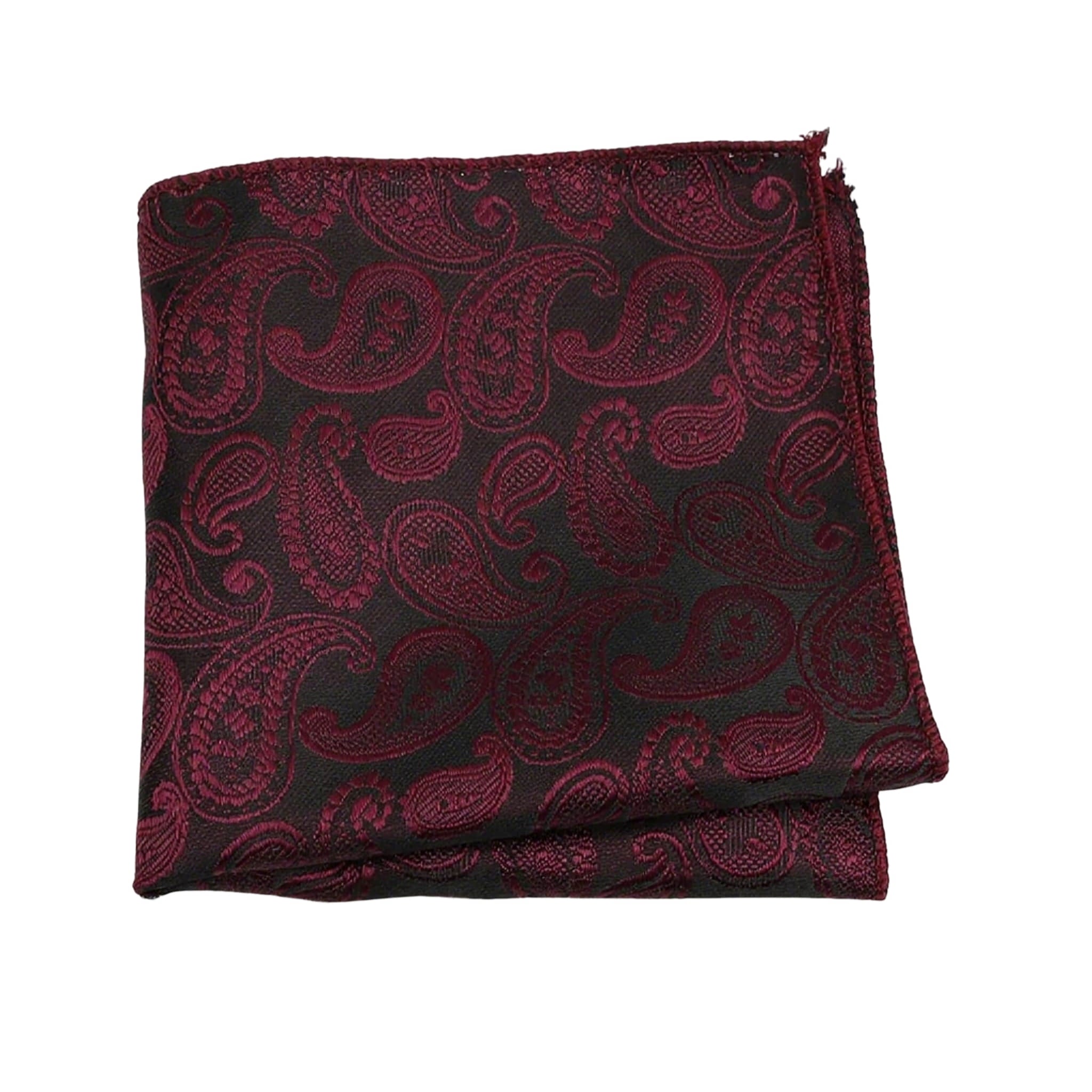 Black Red Paisley Pocket Square