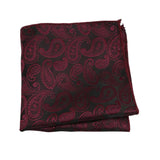 Black Red Paisley Pocket Square