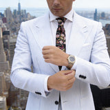 Black With Pink Floral Paisley Necktie