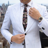 Black With Pink Floral Paisley Necktie