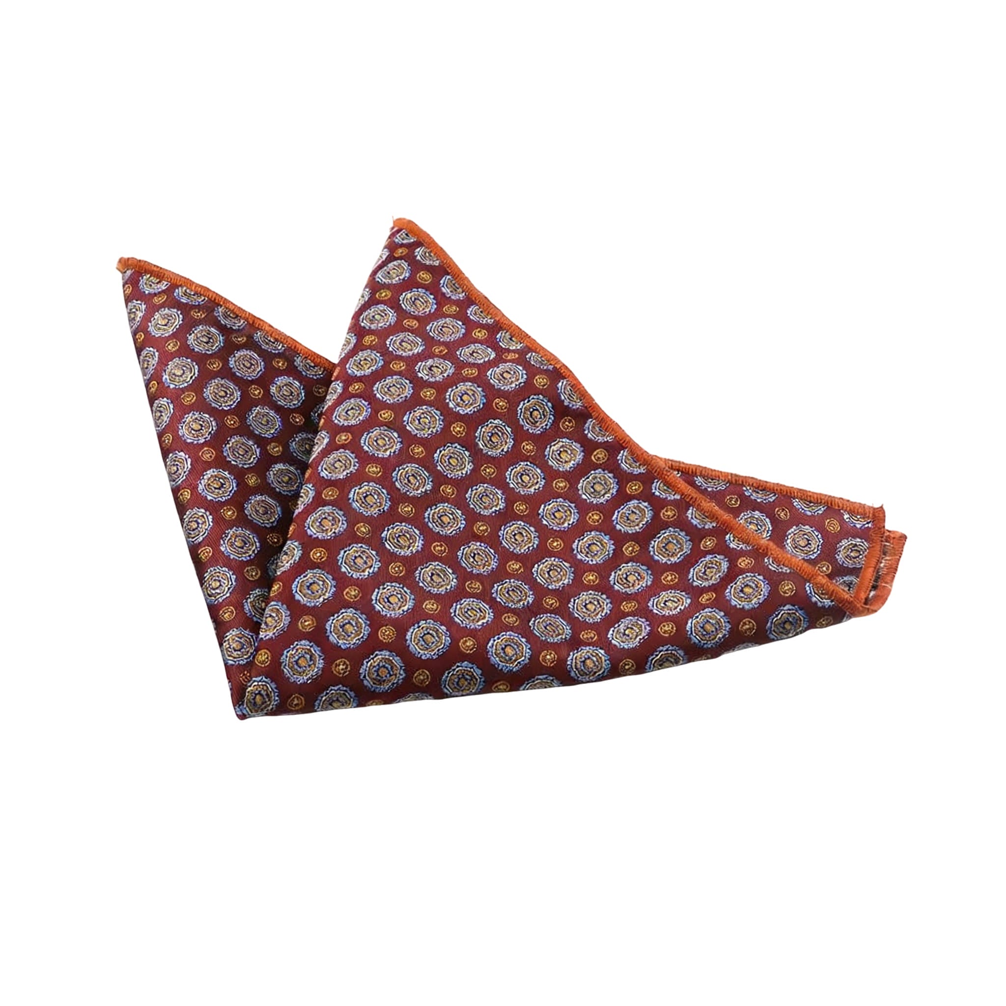 Burgundy Blue Geometric Pocket Square