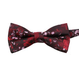 Burgundy Red Floral Bowtie