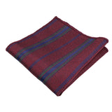 Burgundy Blue Striped Pocket Square