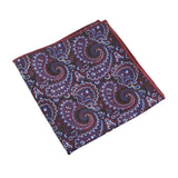 Black Red Paisley Pocket Square