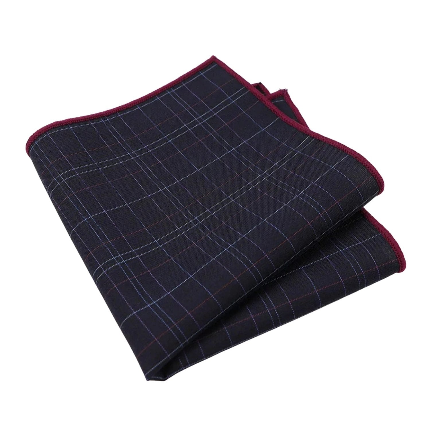 Dark Blue With White Plaid Pocket Square