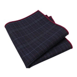 Navy Plaid Pocket Square