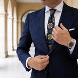 Black With Yellow Geometric Necktie