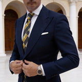 Black With Yellow Plaid Necktie