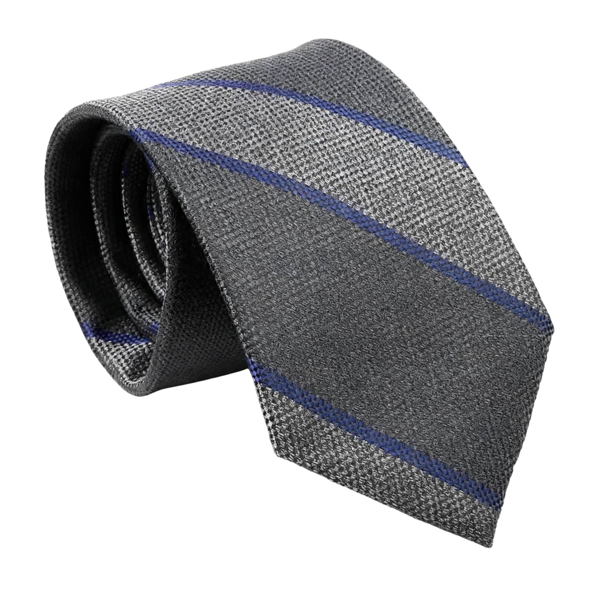 Gray Blue Striped Necktie