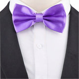 ZONFAZ Silk Solid Color Bowtie for Men Classical Formal Casual Wedding Business Bow Tie