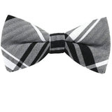 Black White Herringbone Bow Tie