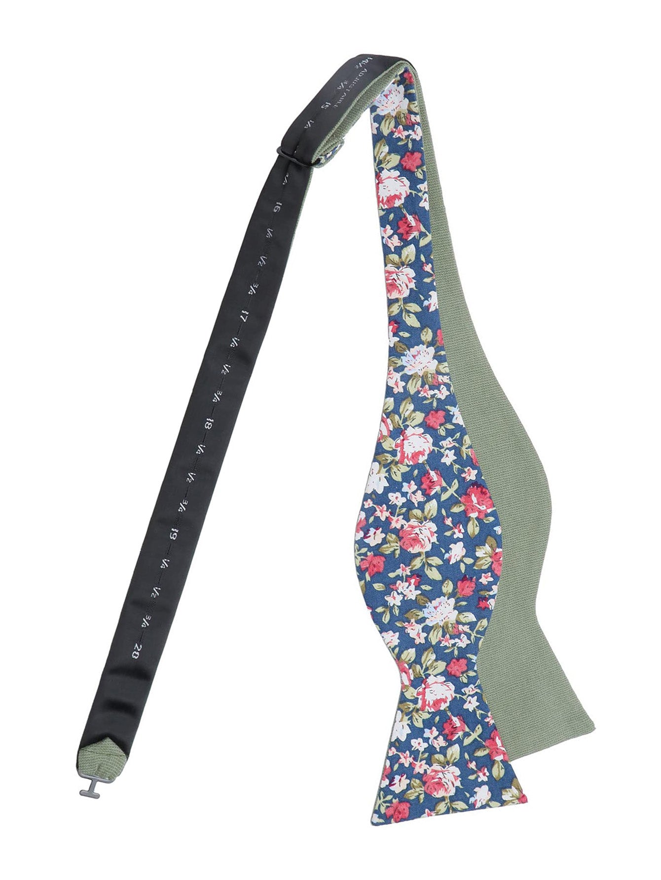 Green Floral Hand‑Tied Cotton Bow Tie for Wedding