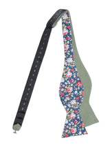 Green Floral Hand‑Tied Cotton Bow Tie for Wedding