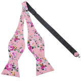 Pink Floral Cotton Hand‑Tied Men's Bow Tie