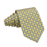 Yellow Blue Geometric Necktie
