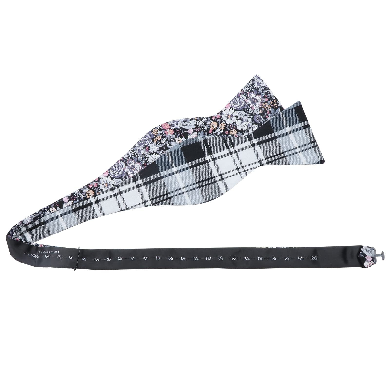 Black Base Floral Cotton Hand‑Tied Men's Bow Tie