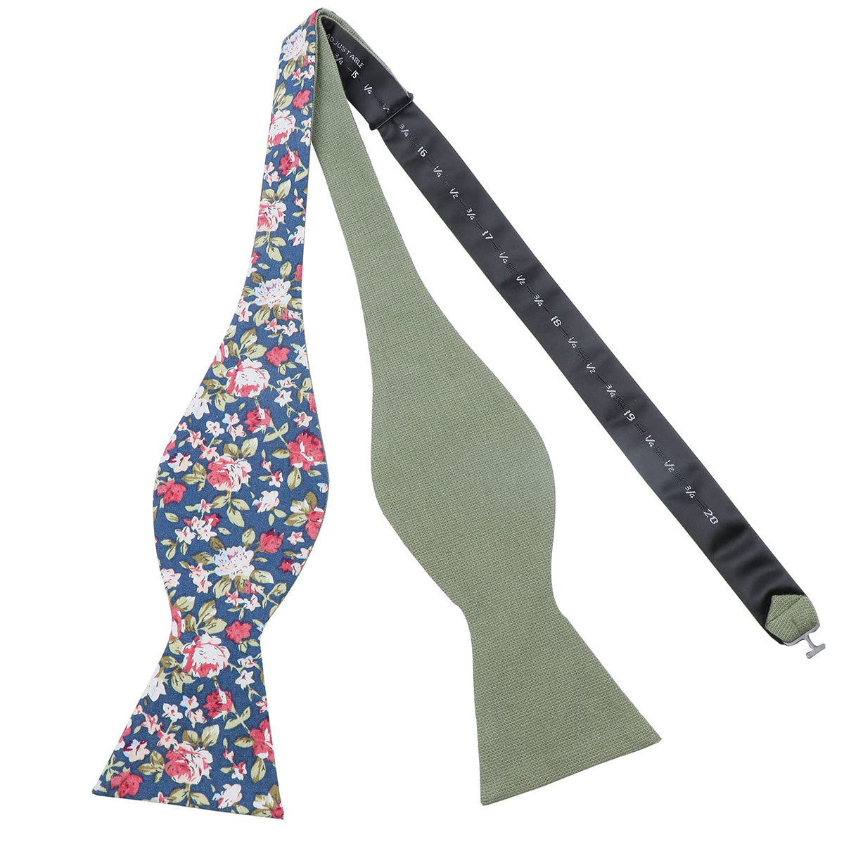 Green Floral Hand‑Tied Cotton Bow Tie for Wedding