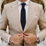 Navy Blue With Brown Dots Necktie