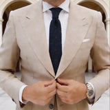 Navy Blue With Brown Dots Necktie