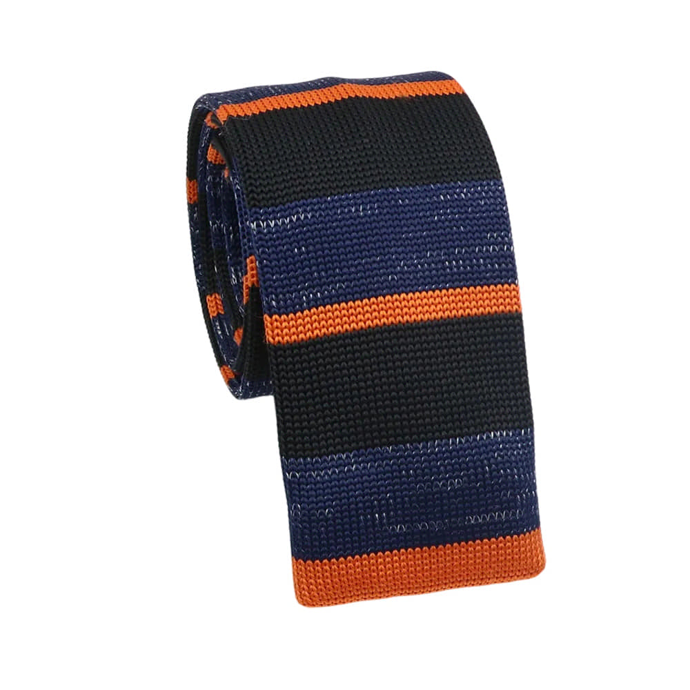 Black Orange Striped Necktie