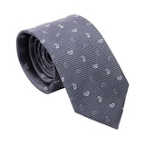 Gray White Paisley Necktie