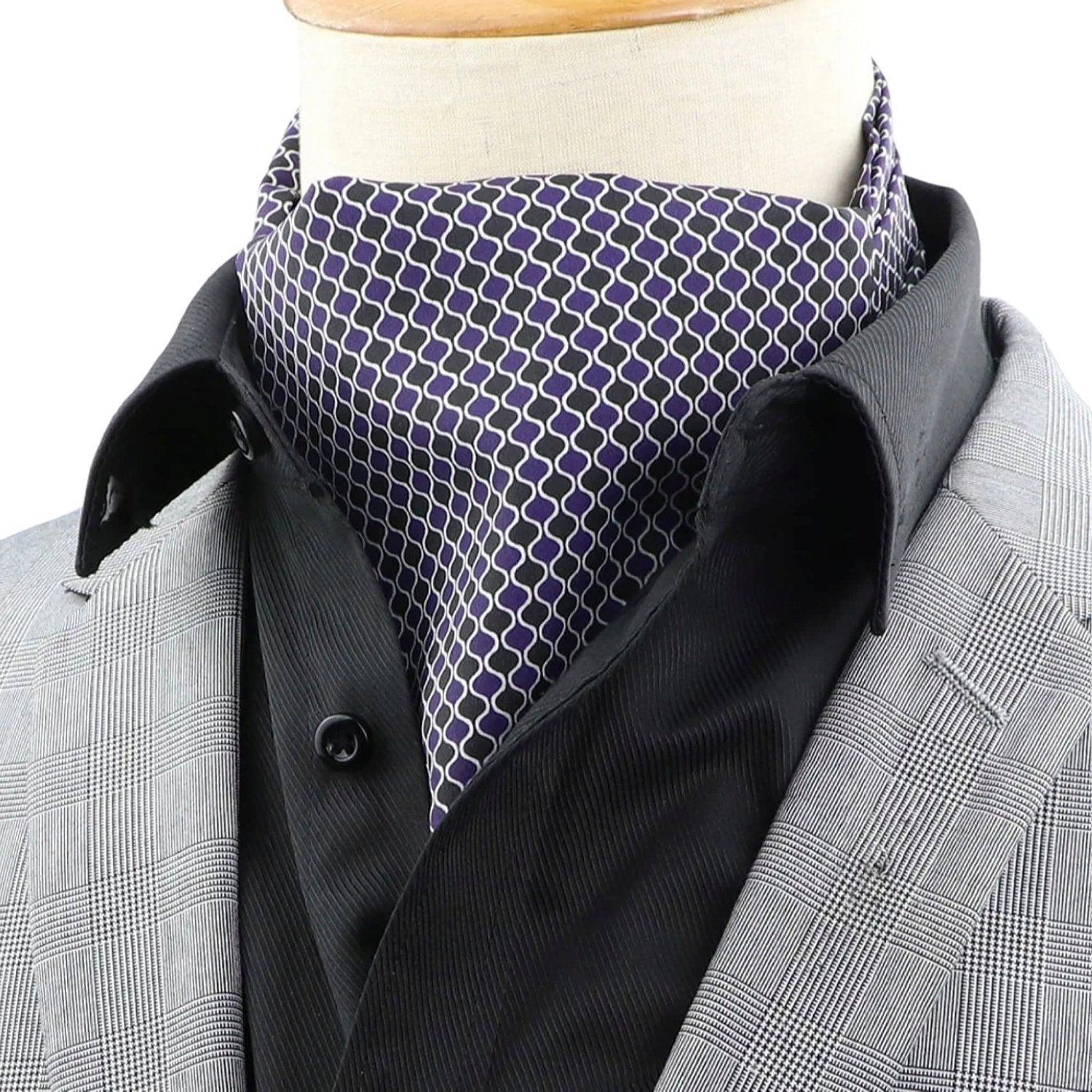 Black With Purple Wave Ascot