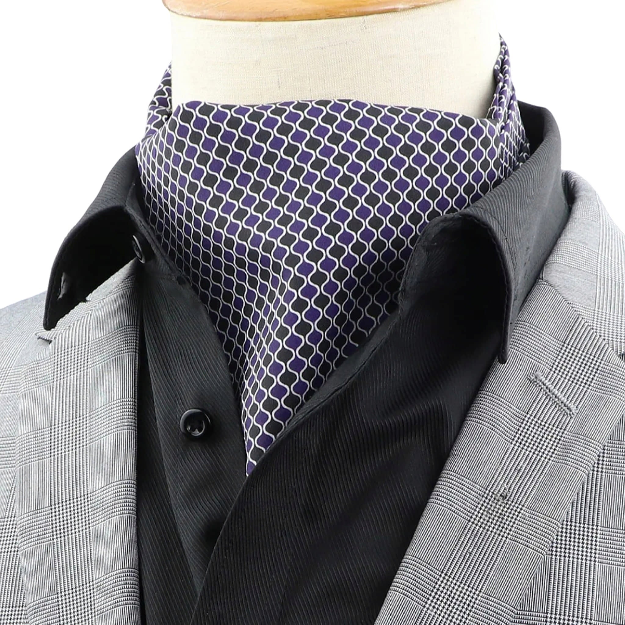 Purple Black Geometric Ascot