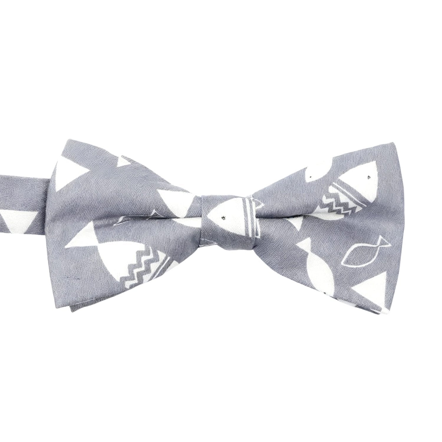Gray With White Fish And Triangle Bowtie