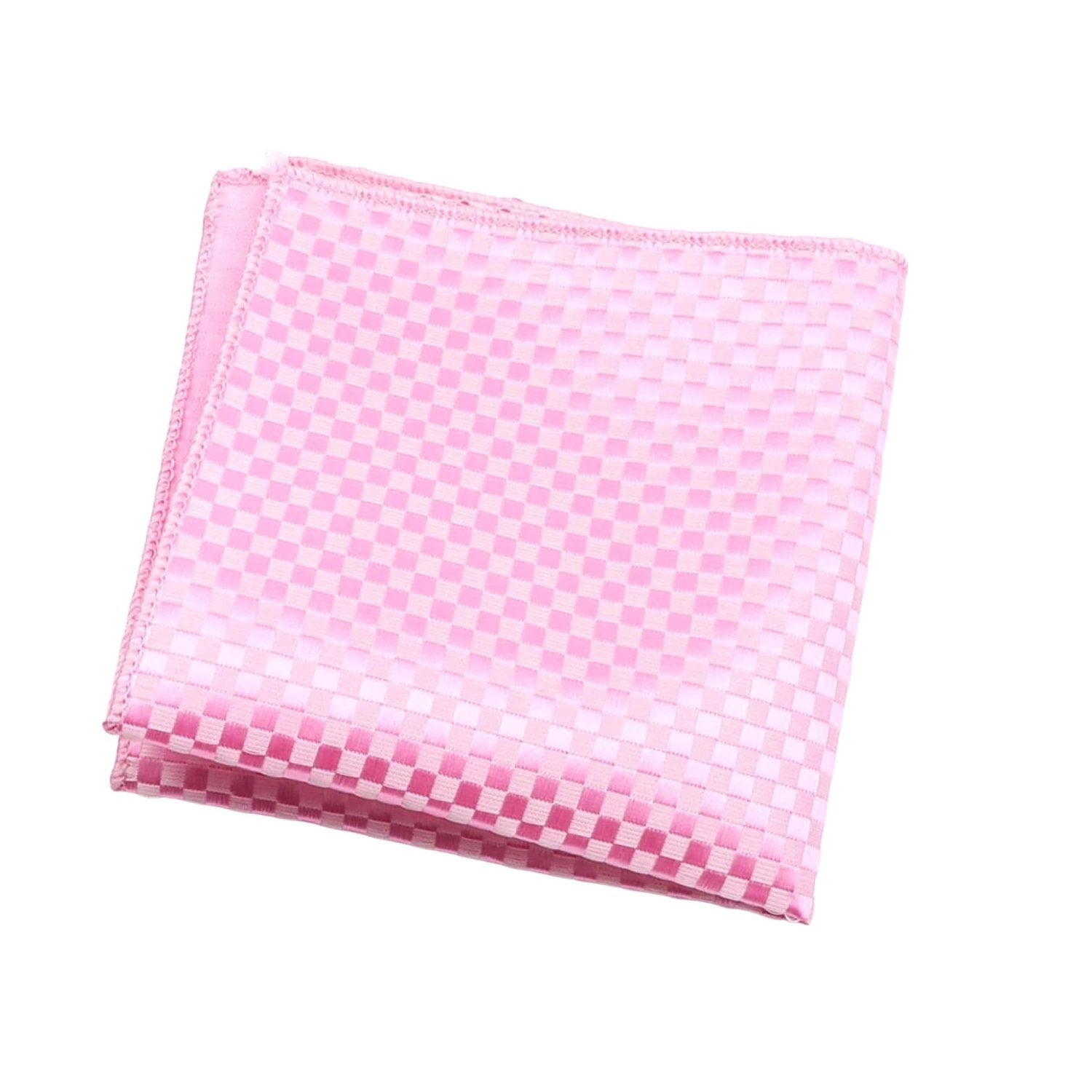 Pink With Checkered Pattern Pocket Square