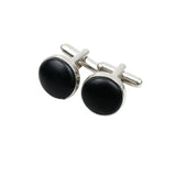 Black Silver Solid Cufflink