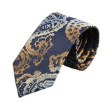 Navy Blue Gold Paisley Necktie